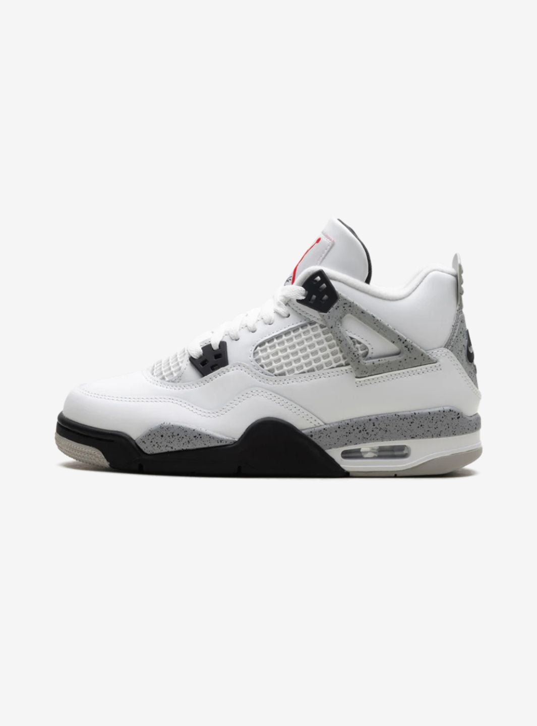 Nike Air Jordan 4 Retro White Cement sneakers alte in bianco grigio - vista laterale