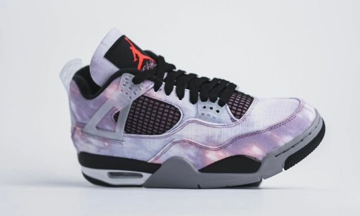 Nike Air Jordan 4 Retro Zen Master sneakers alte in grigio verde - dettaglio tallone