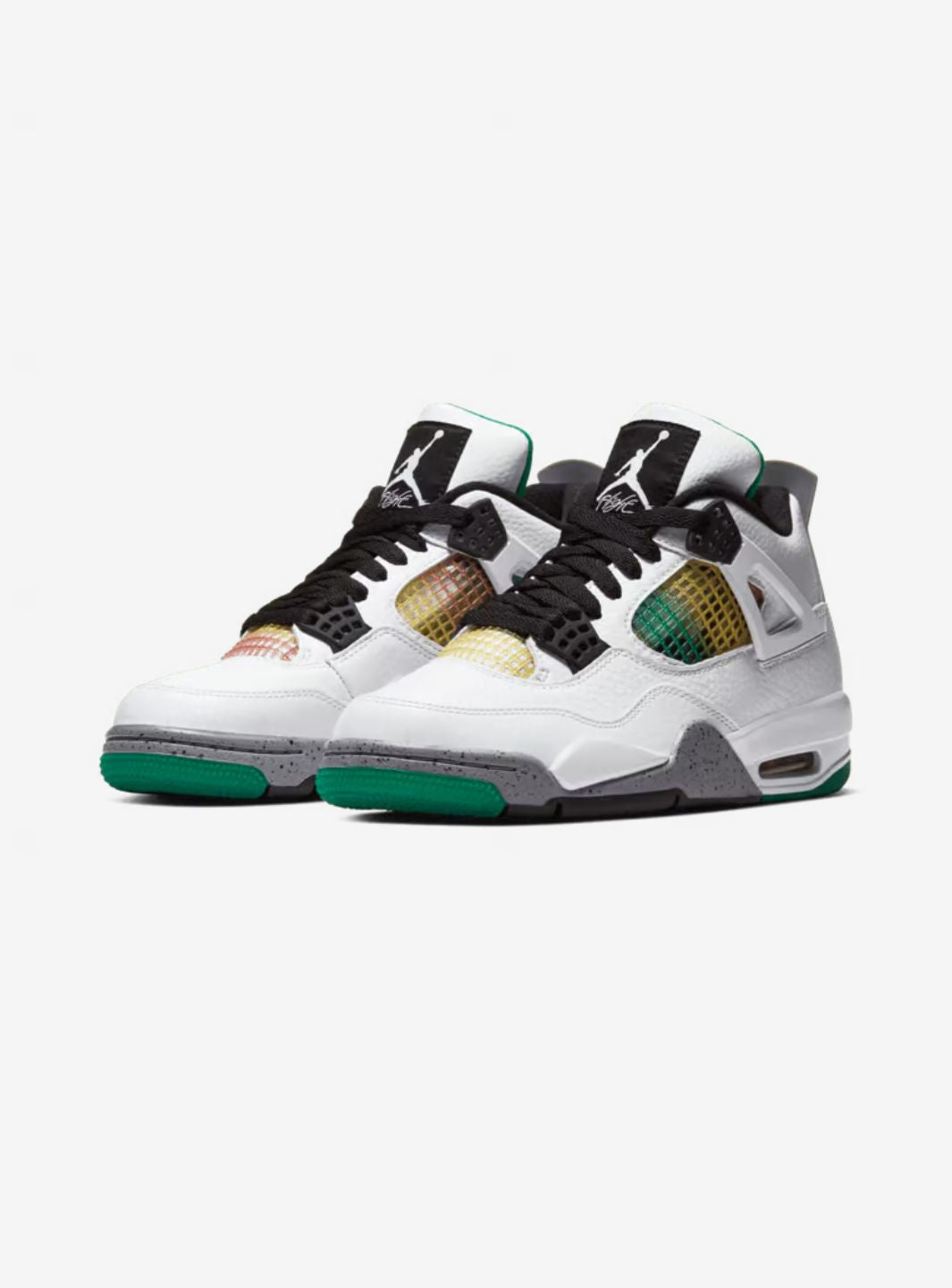 Nike Air Jordan 4 Retro Lucid Green Rasta sneakers alte in verde nero - vista frontale
