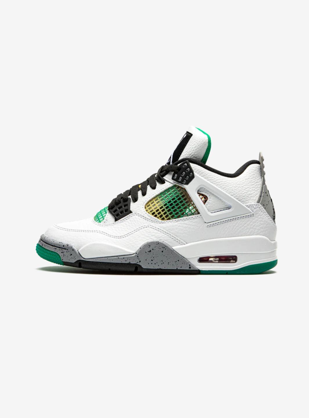 Nike Air Jordan 4 Retro Lucid Green Rasta sneakers alte in verde nero - vista laterale