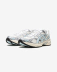 Asics Gel-1130 Kith Cream Starlight Blue sneakers basse uomo e donna in mesh e pelle sintetica crema blu, vista frontale