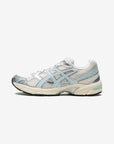 Asics Gel-1130 Kith Cream Starlight Blue sneakers basse uomo e donna in mesh e pelle sintetica crema blu, vista laterale
