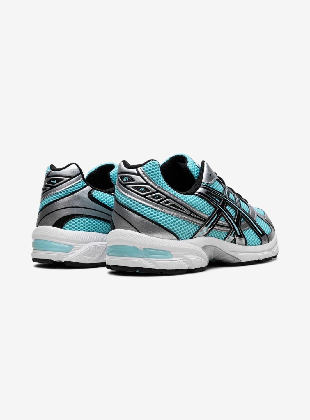 Asics Gel-1130 Larimar Blue Silver sneakers basse uomo e donna in mesh e pelle sintetica argento blu, dettaglio suola