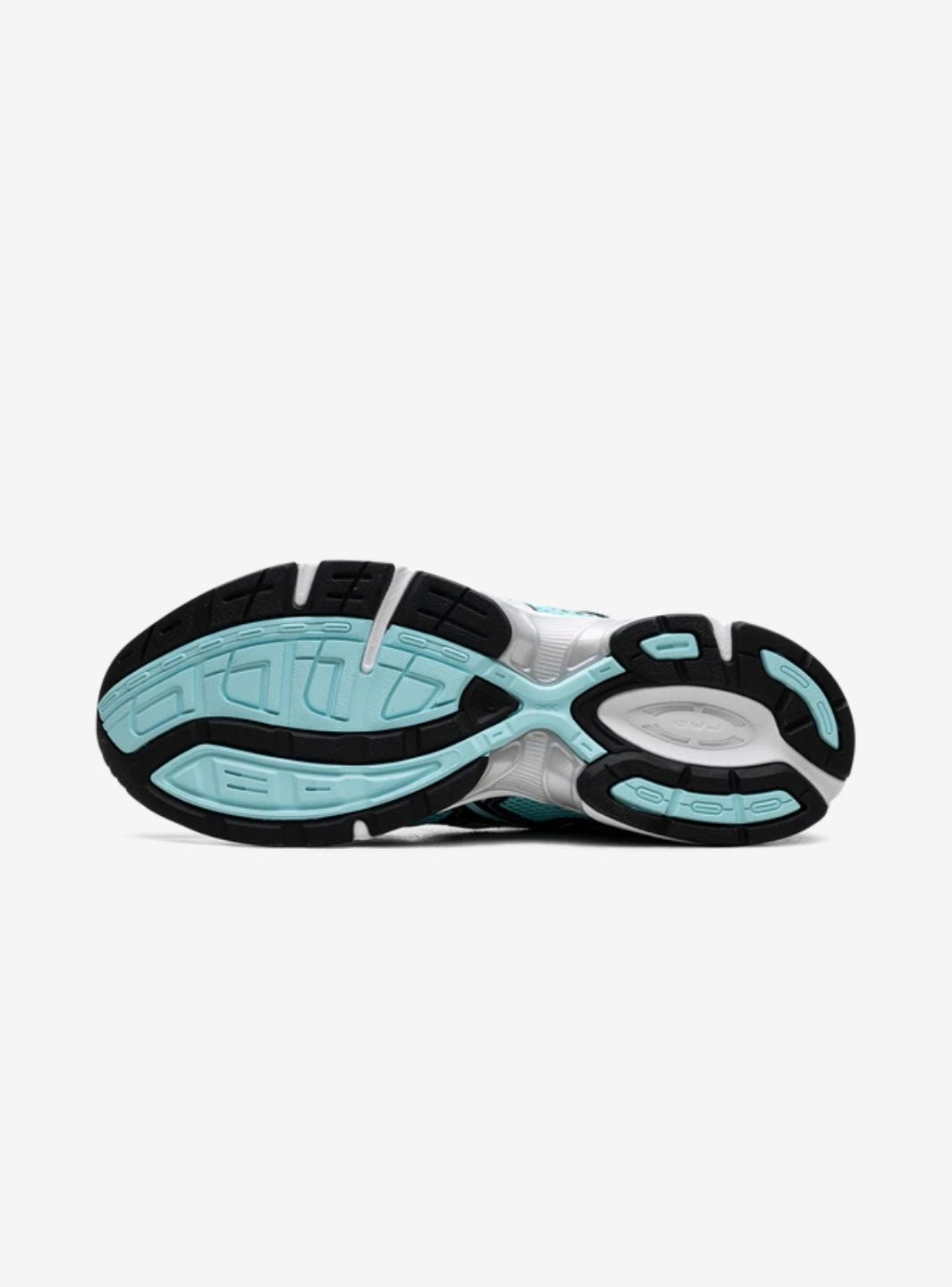 Asics Gel-1130 Larimar Blue Silver sneakers basse uomo e donna in mesh e pelle sintetica argento blu, vista posteriore