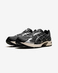 Asics Gel-1130 Steel Grey Black sneakers basse uomo e donna in mesh e pelle sintetica nero grigio, vista frontale