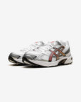 Asics Gel-1130 White Red Snapper sneakers basse uomo e donna in mesh e pelle sintetica bianco rosso, vista frontale