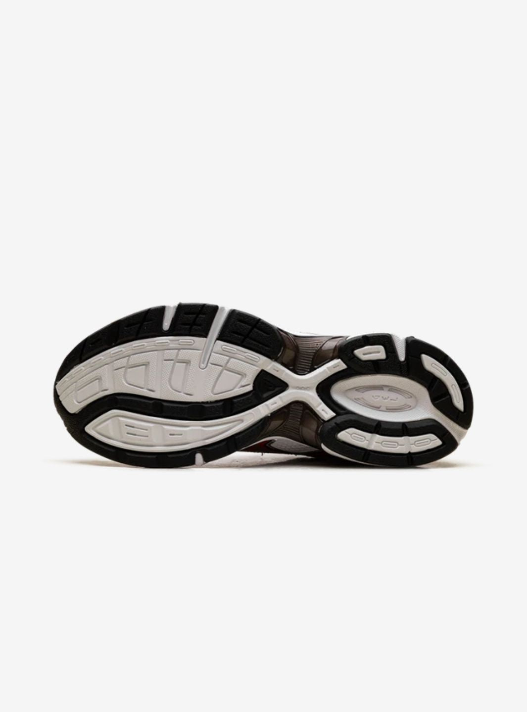 Asics Gel-1130 White Red Snapper sneakers basse uomo e donna in mesh e pelle sintetica bianco rosso, vista posteriore