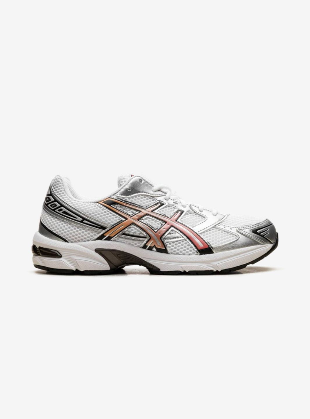 Asics Gel-1130 White Red Snapper sneakers basse uomo e donna in mesh e pelle sintetica bianco rosso, dettaglio tomaia