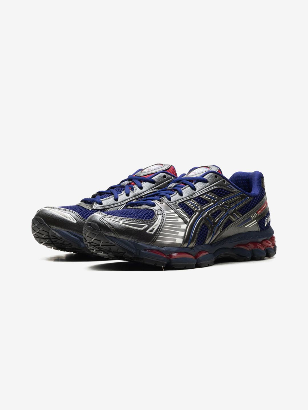 Asics Gel-Kayano 12.1 Kith Marvel vs. Capcom Captain America vs. Guile sneakers basse uomo e donna in mesh, pelle sintetica e