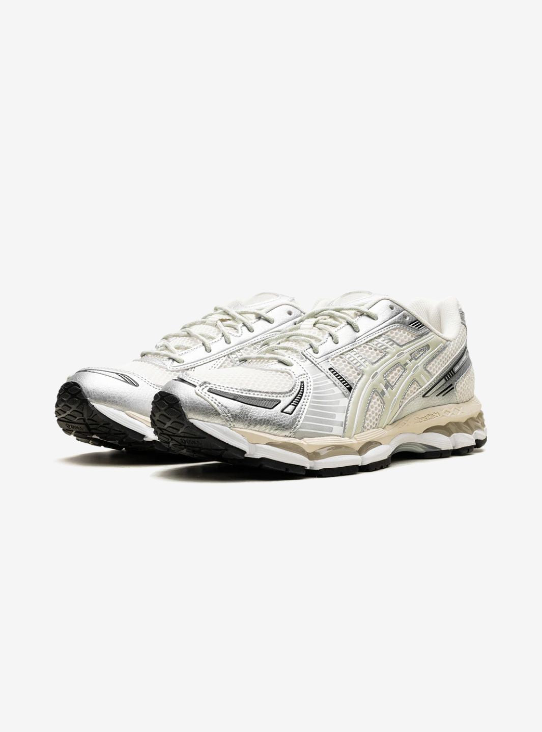 Asics Gel-Kayano 12.1 Ronnie Fieg Cream sneakers basse uomo e donna in mesh, pelle sintetica e pelle crema, vista frontale