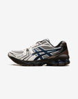 Asics Gel-Kayano 14 Cream Blue Coast sneakers basse uomo e donna in mesh e pelle sintetica crema blu, vista laterale