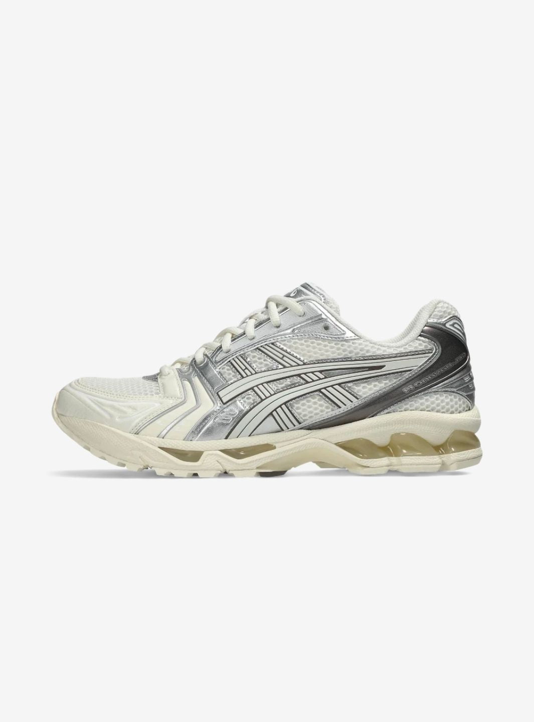 Asics Gel-Kayano 14 Cream Cocoa Powder sneakers basse uomo e donna in mesh e pelle sintetica crema marrone, vista laterale