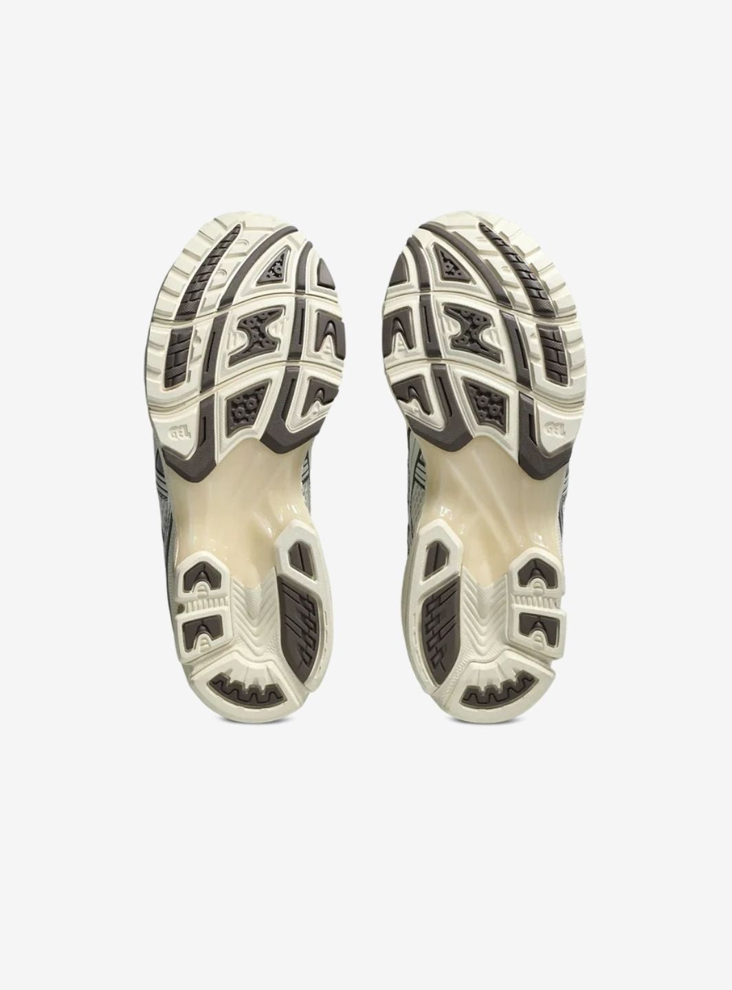Asics Gel-Kayano 14 Cream Cocoa Powder sneakers basse uomo e donna in mesh e pelle sintetica crema marrone, vista posteriore