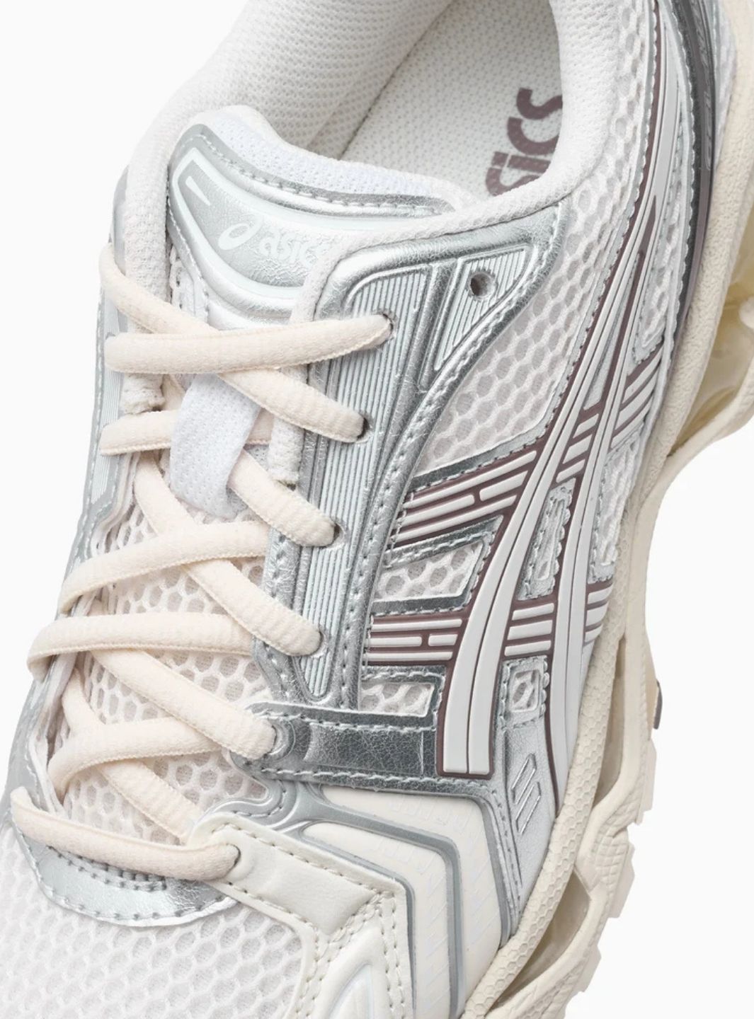 Asics Gel-Kayano 14 Cream Cocoa Powder sneakers basse uomo e donna in mesh e pelle sintetica crema marrone, vista dall'alto