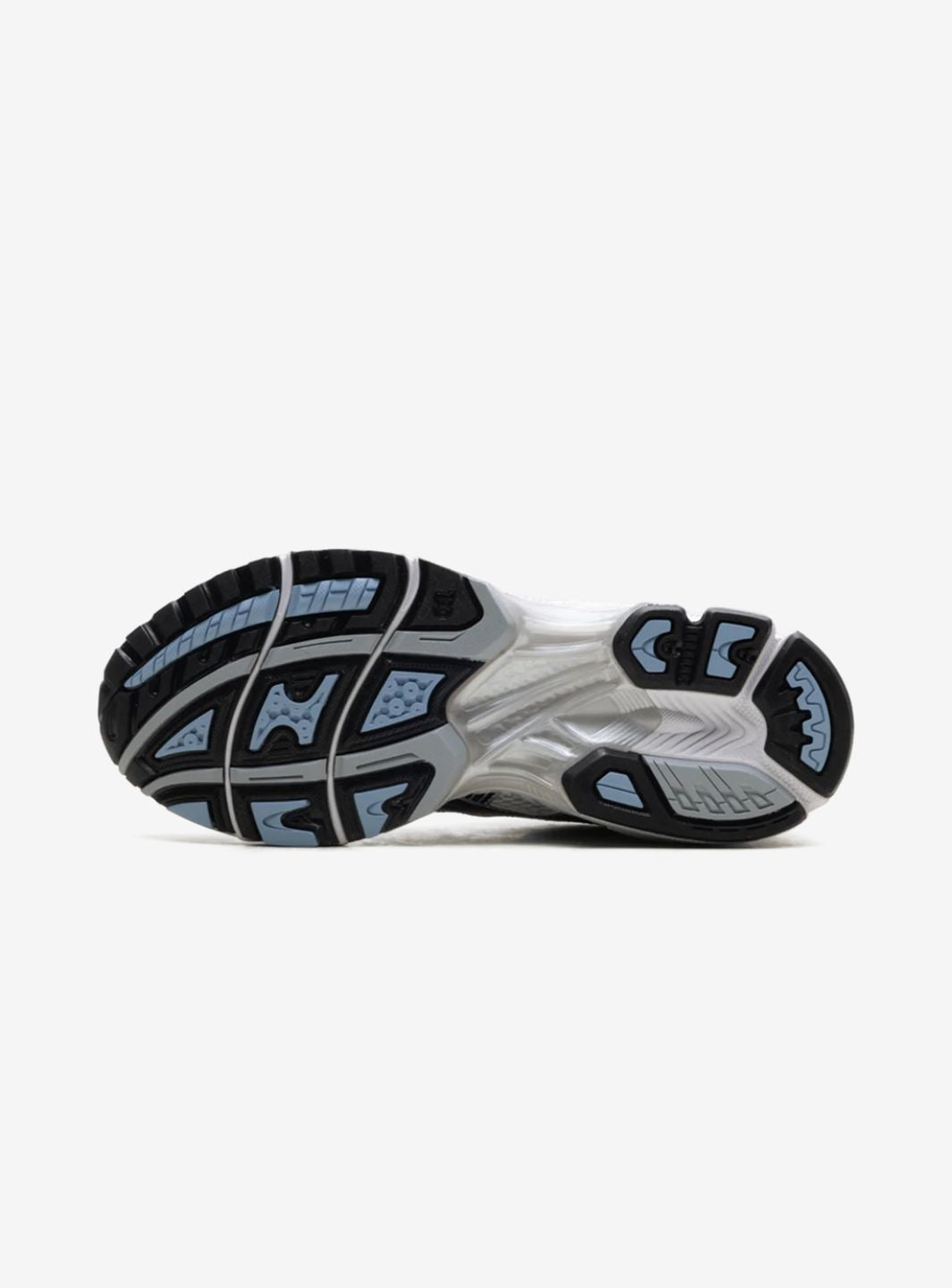 Asics Gel-Kayano 14 JJJJound White Blue sneakers basse uomo e donna in mesh e pelle sintetica bianco blu, vista posteriore