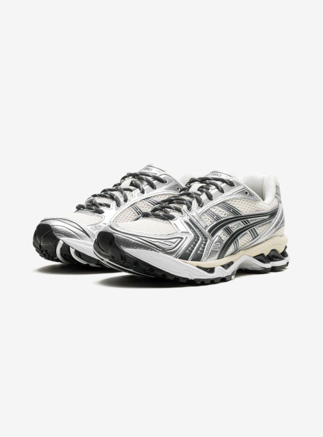 Asics Gel-Kayano 14 Kith Cream Scarab (2024) sneakers basse uomo e donna in mesh e pelle sintetica crema, vista frontale