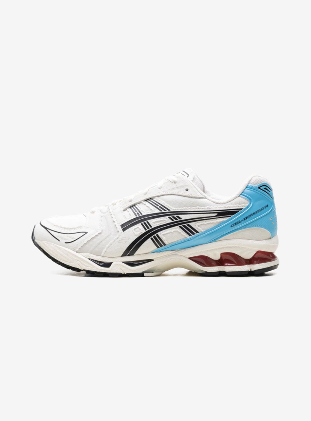 Asics Gel-Kayano 14 Kith Marvel vs. Capcom Ryu sneakers basse uomo e donna in mesh e pelle sintetica multicolore, vista later