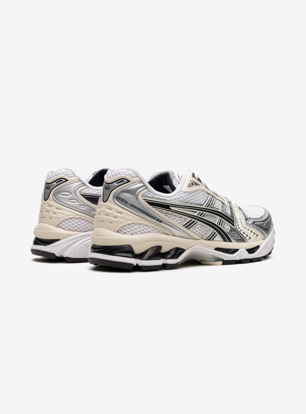Asics Gel-Kayano 14 White Midnight sneakers basse donna in mesh e pelle sintetica bianco blu notte, dettaglio suola