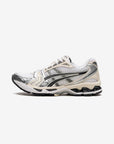 Asics Gel-Kayano 14 White Midnight sneakers basse donna in mesh e pelle sintetica bianco blu notte, vista laterale