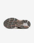 Asics Gel-Kayano 14 White Moonrock sneakers basse donna in mesh e pelle sintetica bianco grigio, vista posteriore