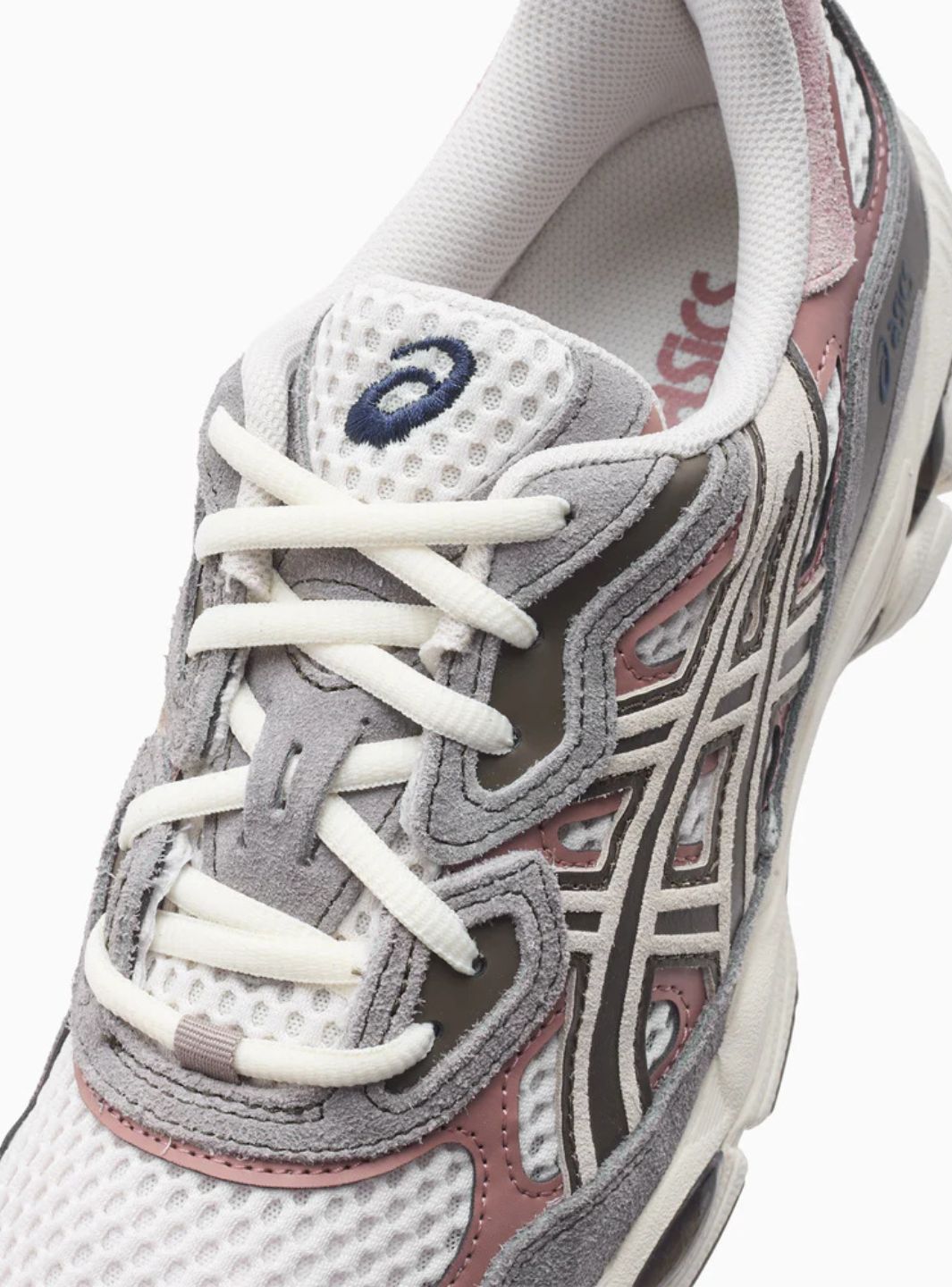 Asics Gel-NYC Birch Driftwood sneakers basse uomo e donna in mesh e pelle scamosciata beige, vista dall'alto