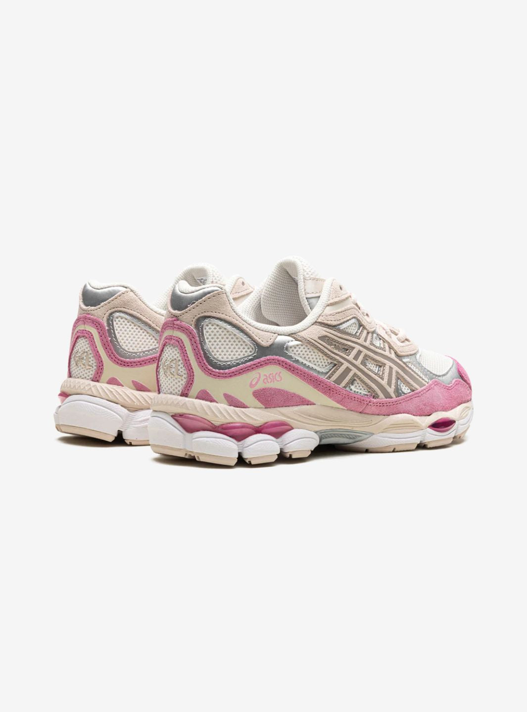 Asics Gel-NYC Cream Mineral Beige Pink sneakers basse uomo e donna in mesh e pelle scamosciata crema beige, dettaglio suola