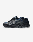 Asics Gel-NYC Independence Blue Silver sneakers basse uomo e donna in mesh e pelle scamosciata argento blu, vista posteriore