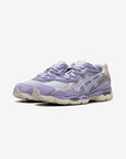 Asics Gel-NYC Piedmont Grey Bluebell sneakers basse uomo e donna in mesh e pelle scamosciata grigio blu, vista frontale