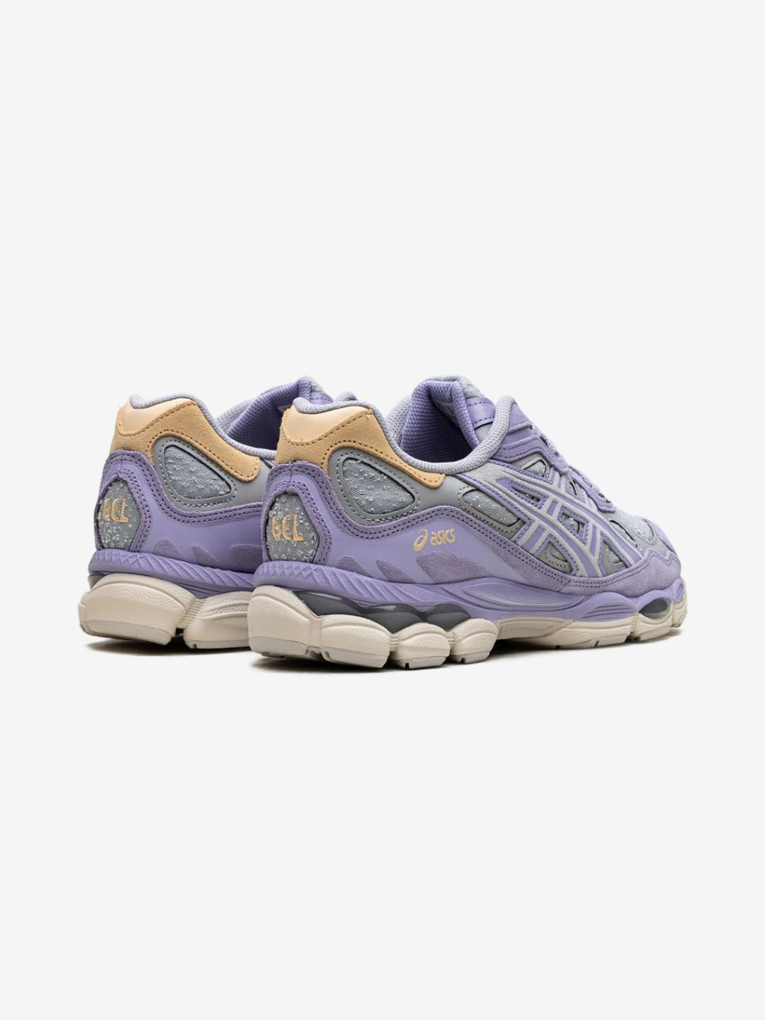 Asics Gel-NYC Piedmont Grey Bluebell sneakers basse uomo e donna in mesh e pelle scamosciata grigio blu, dettaglio suola
