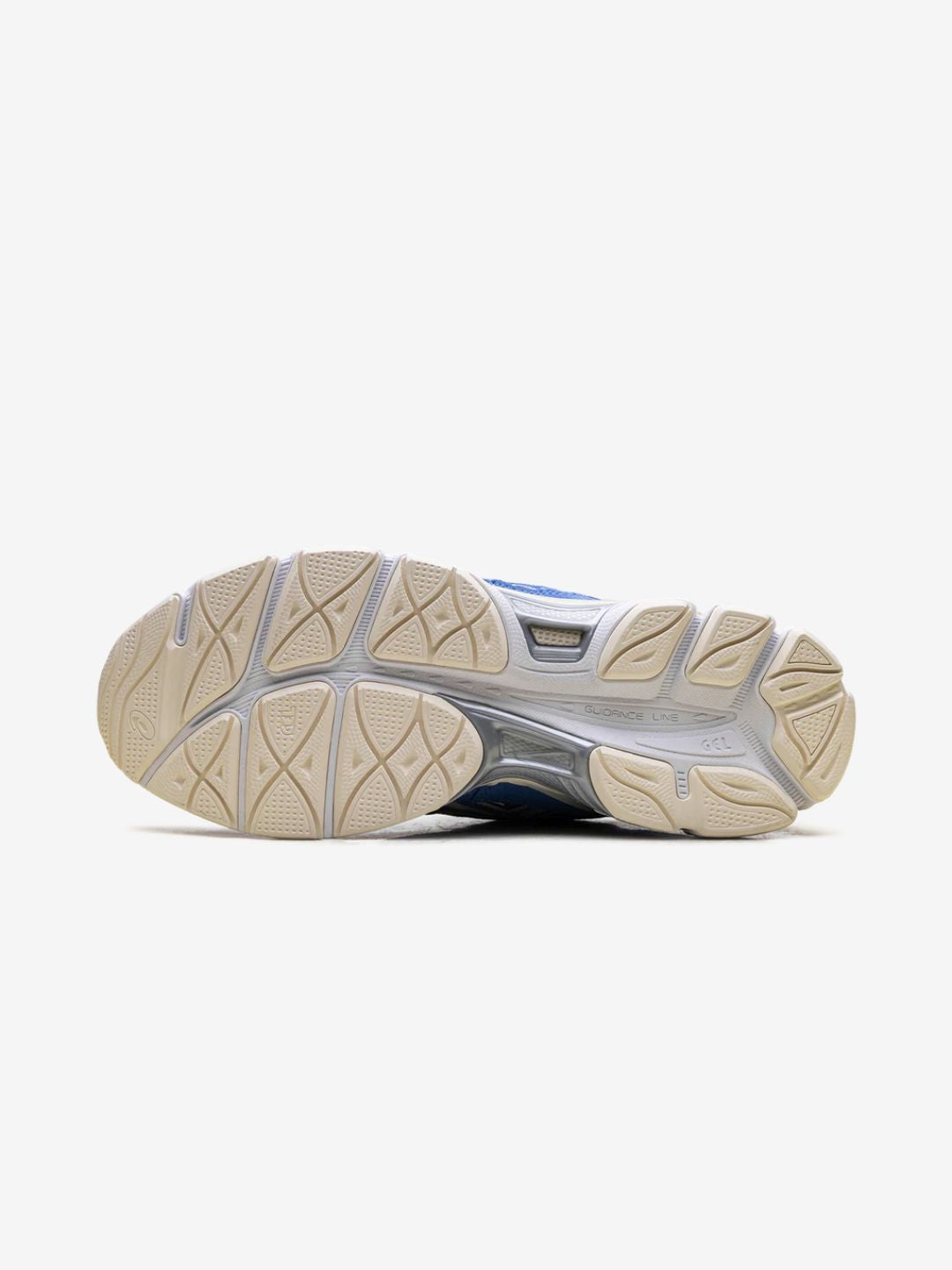 Asics Gel-NYC White Blue Coast sneakers basse uomo e donna in mesh e pelle scamosciata bianco blu, vista posteriore