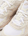 Asics Gel-NYC White Feather Grey sneakers basse uomo e donna in mesh e pelle scamosciata bianco grigio, vista posteriore