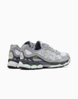 Asics Gel-NYC White Glacier Grey sneakers basse uomo e donna in mesh e pelle scamosciata bianco grigio, dettaglio suola