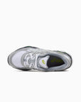 Asics Gel-NYC White Glacier Grey sneakers basse uomo e donna in mesh e pelle scamosciata bianco grigio, vista posteriore