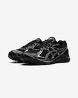 Asics GT-2160 Black Pure Silver sneakers basse uomo e donna in mesh e pelle sintetica nero argento, vista frontale