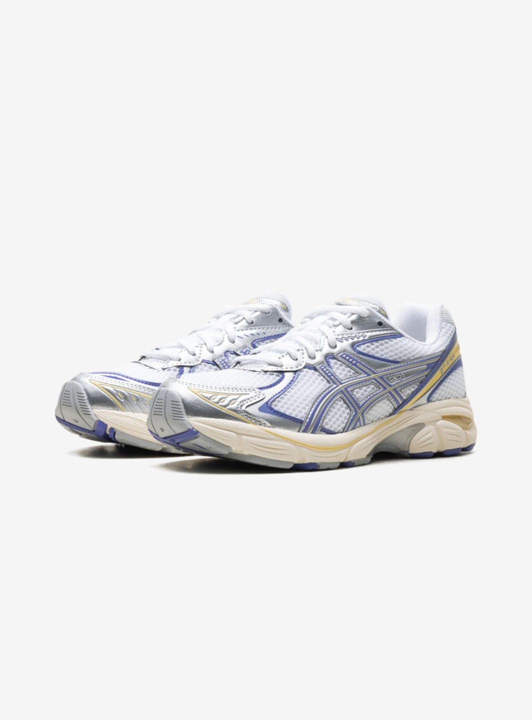 Asics GT-2160 White Blue Violet sneakers basse uomo e donna in mesh e pelle sintetica bianco blu, vista frontale