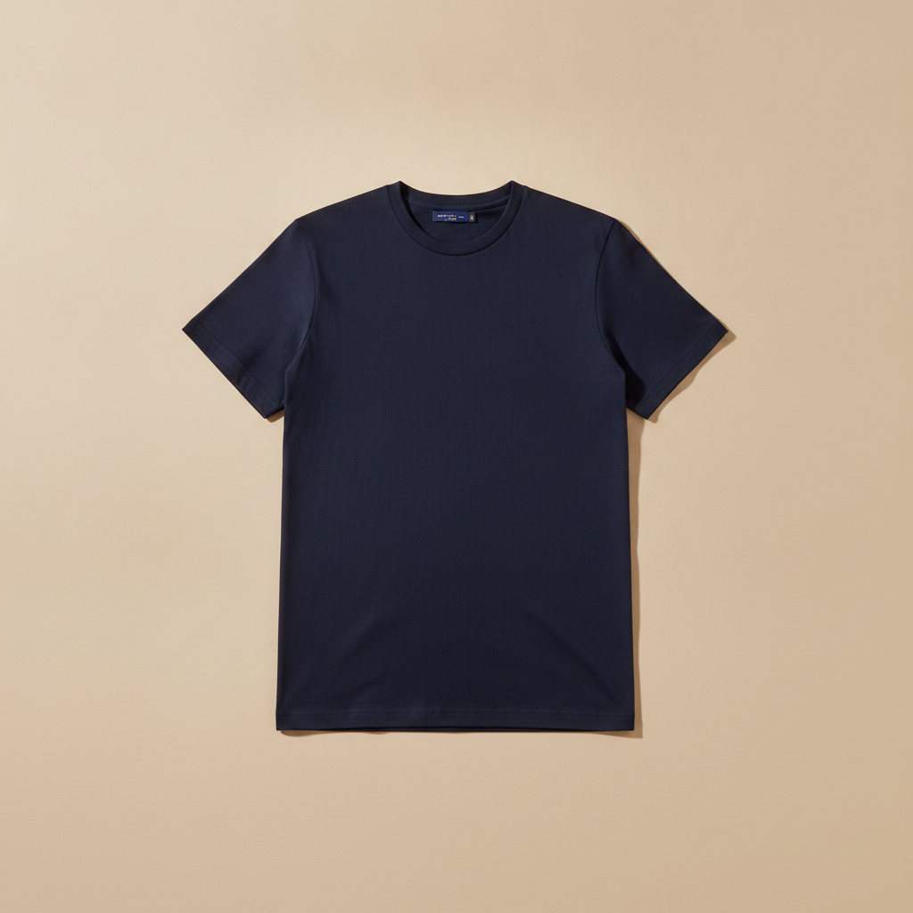 T-shirt Uomo in Cotone Pima Premium – Morbidezza Setosa di Lusso - Blu Navy