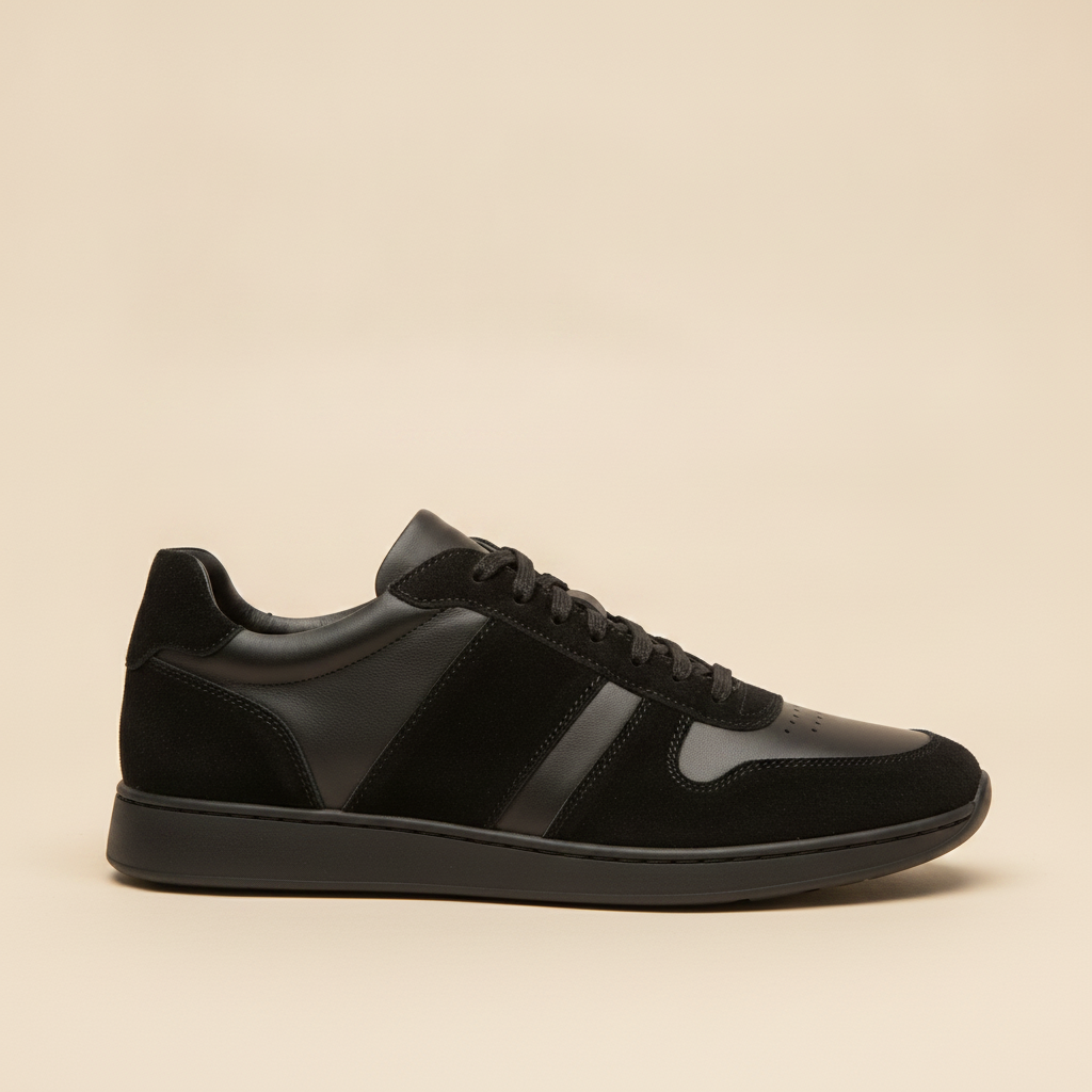 Sneakers Uomo Urban Nere Premium – Stile Cittadino Raffinato - vista laterale