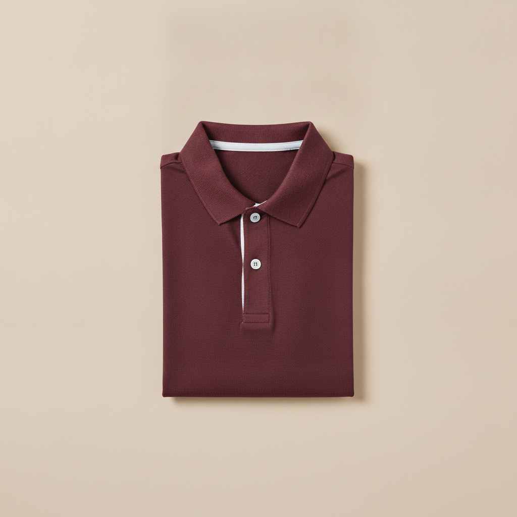 Polo Uomo Bicolore con Bottoni a Contrasto – Dettaglio di Stile - Bordeaux e Grigio