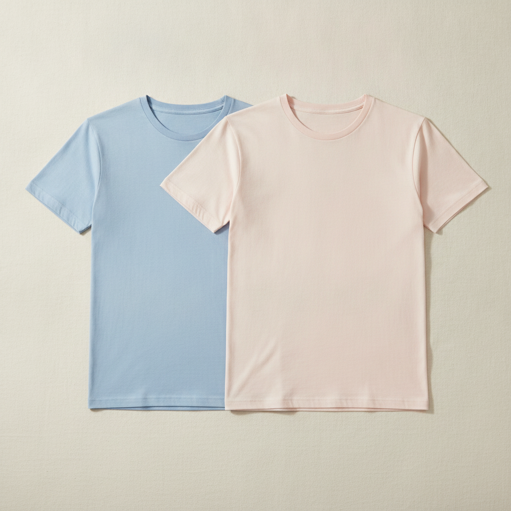 T-shirt Uomo Manica Corta Colori Pastello – Estate Fresca ed Elegante - Azzurro Polvere