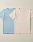 T-shirt Uomo Manica Corta Colori Pastello – Estate Fresca ed Elegante - Azzurro Polvere