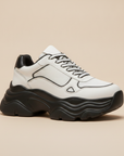 Sneakers Uomo Chunky Suola Alta – Streetwear Urban di Tendenza - Nero con Bianco
