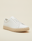 Sneakers Uomo Bianche con Suola Ecru – Look Pulito e Naturale - vista 3-4