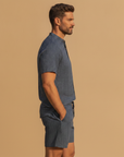 Completo Coordinato Uomo Camicia Popeline Mini-Stampa e Pantaloncini - vista laterale