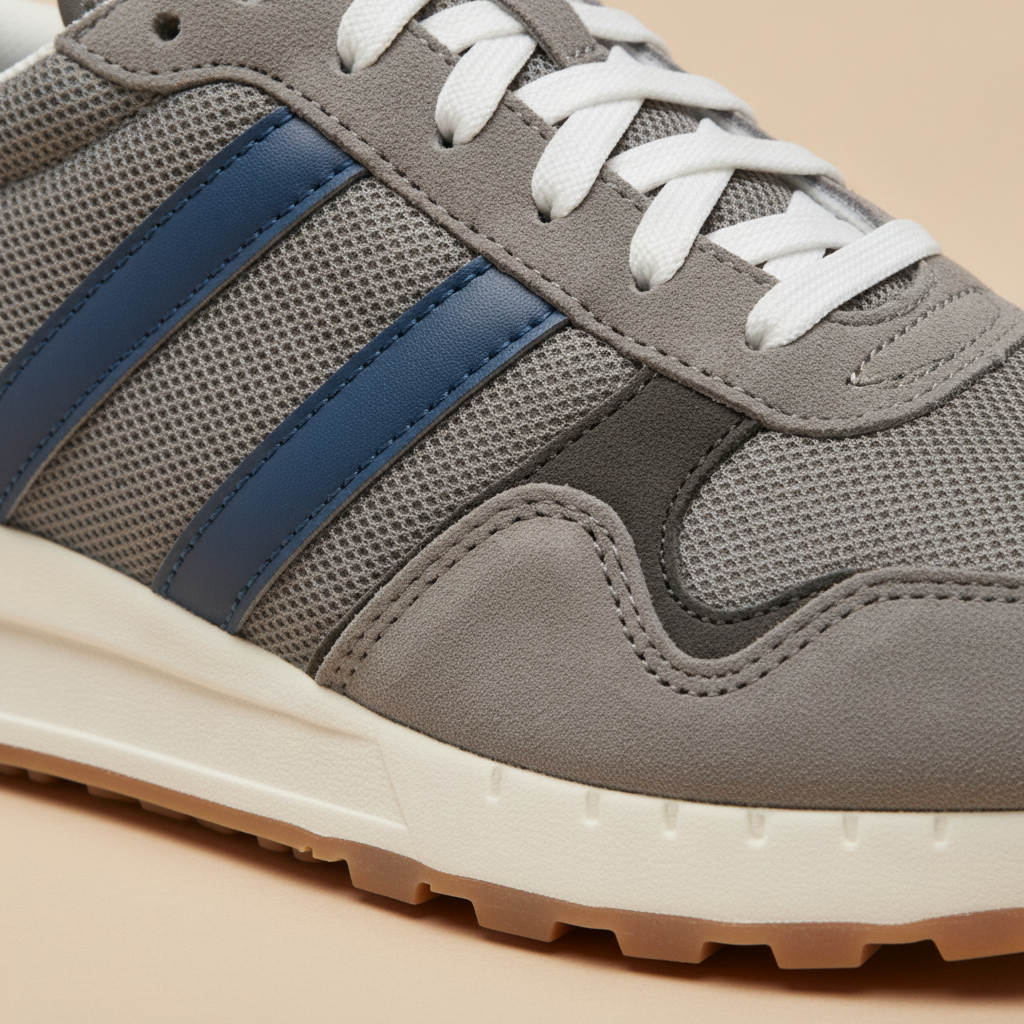 Sneakers Uomo Retrò in Camoscio – Stile Running Vintage Anni '80 - dettaglio