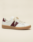 Sneakers Uomo Tennis Vintage Verde – Rétro Elegante Anni '70 - Bordeaux e Bianco