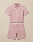 Completo Coordinato Uomo Camicia Oxford e Bermuda - Rosa Cipria