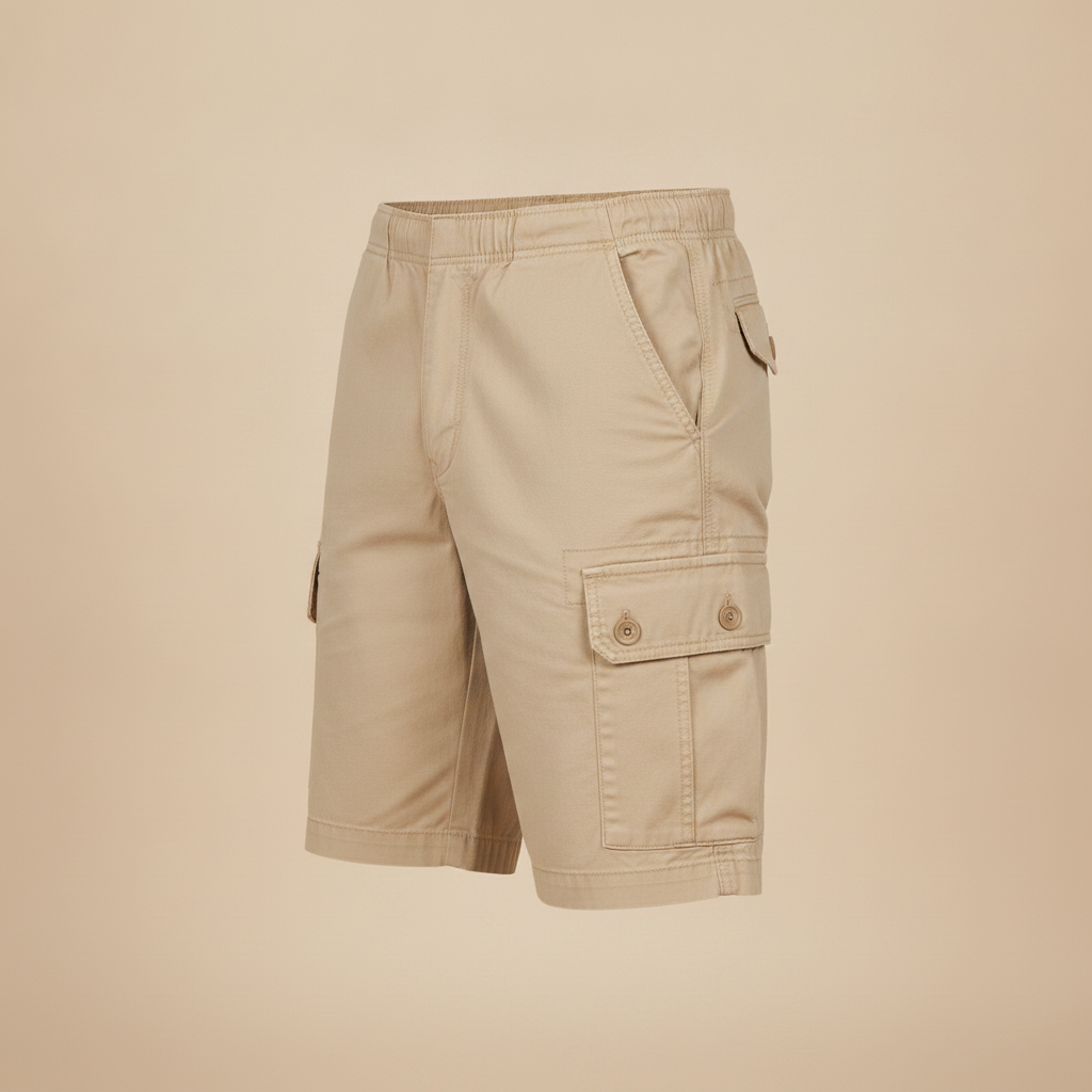 Bermuda Cargo Uomo in Cotone – Tasche Laterali Pratiche - Beige