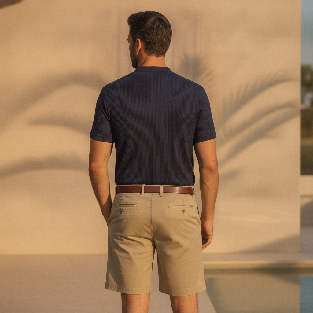 Bermuda Chino Uomo in Cotone – Eleganti e Versatili per l'Estate - vista posteriore