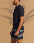Costume Uomo a Righe Quick-Dry – Stile Nautico Mediterraneo - vista laterale