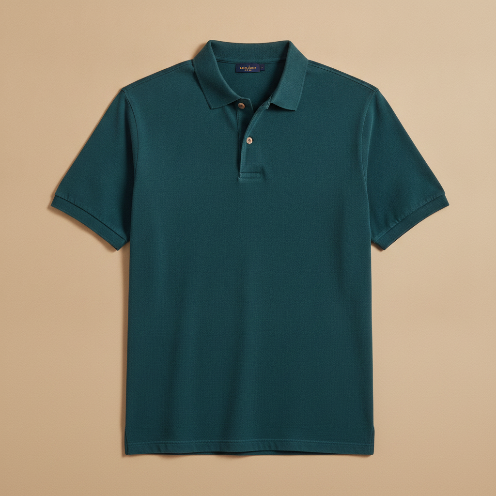 Polo Uomo Tinta in Capo – Colori Ricchi e Profondi Estivi - Blu Ottanio